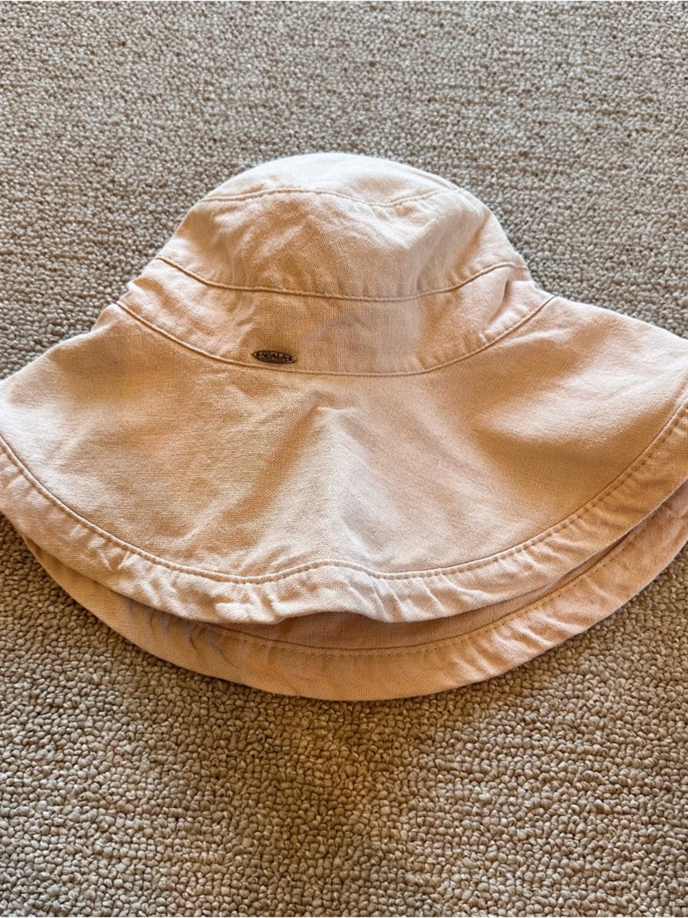 Beige Canvas Travel Bucket Hat